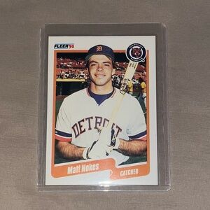 Detroit Tigers VINTAGE 1990 Matt Nokes Fleer #611 MLB Baseball Trading Card